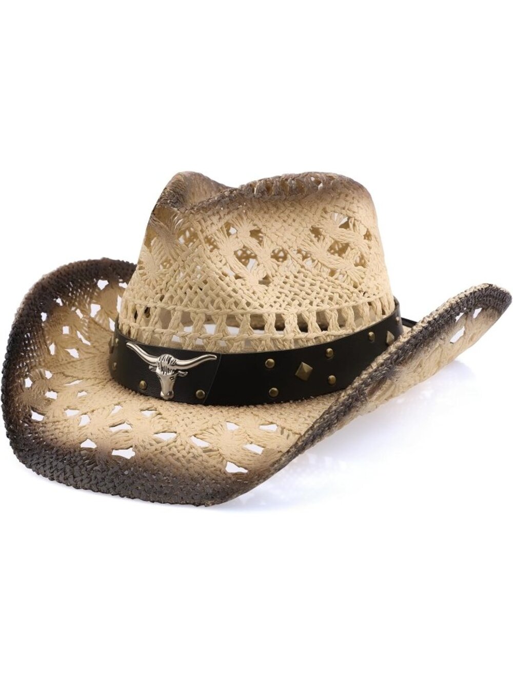 Men's Coffee Comfortable High-quality Synthetic Straw Cowboy Hats
